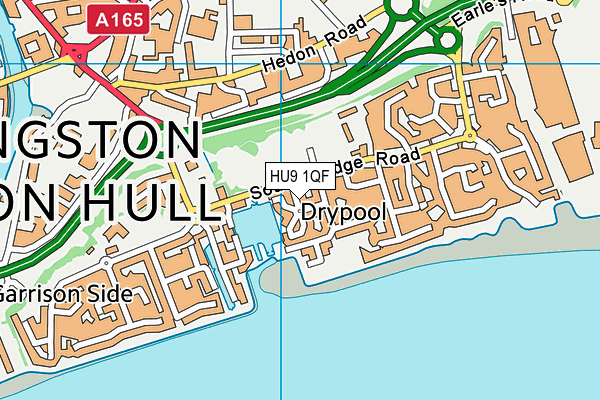 HU9 1QF map - OS VectorMap District (Ordnance Survey)