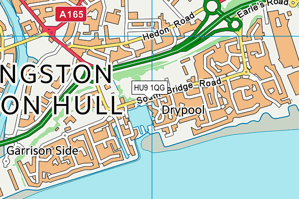 HU9 1QG map - OS VectorMap District (Ordnance Survey)