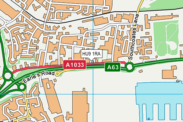 HU9 1RA map - OS VectorMap District (Ordnance Survey)