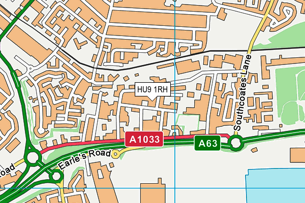HU9 1RH map - OS VectorMap District (Ordnance Survey) HU9 1RH map - OS VectorMap District (Ordnance Survey)