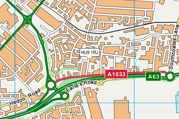 HU9 1RJ map - OS VectorMap District (Ordnance Survey) HU9 1RJ map - OS VectorMap District (Ordnance Survey)
