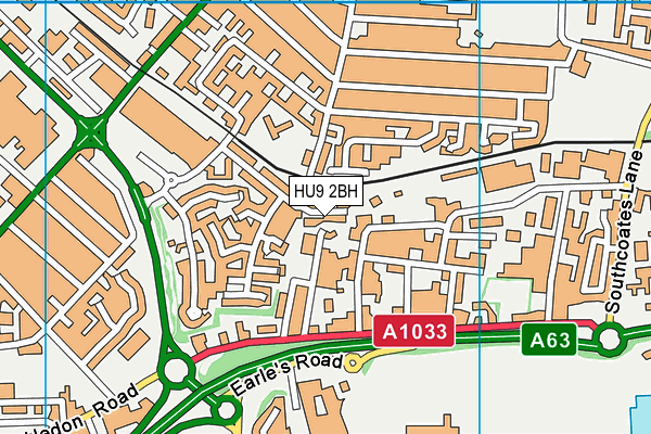 HU9 2BH map - OS VectorMap District (Ordnance Survey) HU9 2BH map - OS VectorMap District (Ordnance Survey)