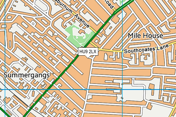 HU9 2LX map - OS VectorMap District (Ordnance Survey) HU9 2LX map - OS VectorMap District (Ordnance Survey)