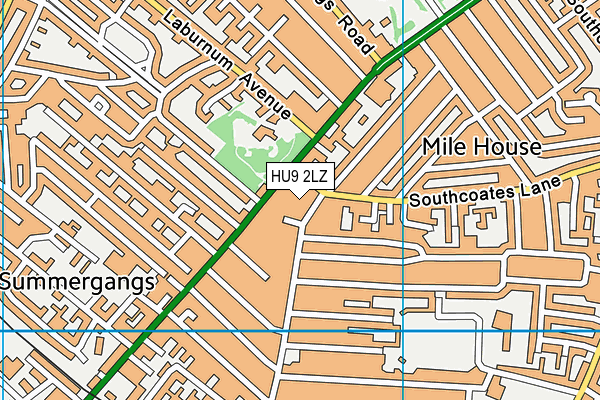 HU9 2LZ map - OS VectorMap District (Ordnance Survey) HU9 2LZ map - OS VectorMap District (Ordnance Survey)