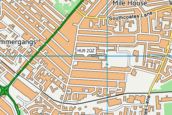 HU9 2QZ map - OS VectorMap District (Ordnance Survey) HU9 2QZ map - OS VectorMap District (Ordnance Survey)