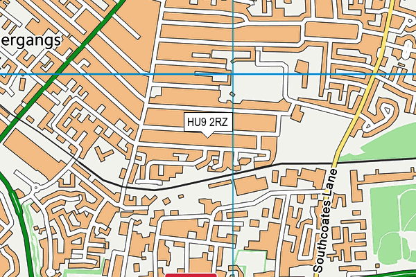 HU9 2RZ map - OS VectorMap District (Ordnance Survey) HU9 2RZ map - OS VectorMap District (Ordnance Survey)