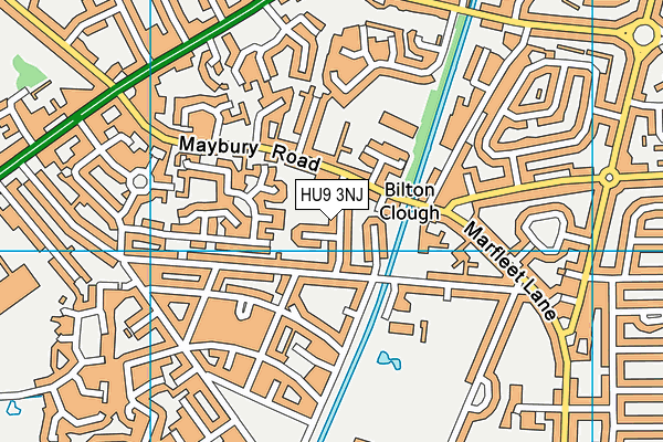 HU9 3NJ map - OS VectorMap District (Ordnance Survey) HU9 3NJ map - OS VectorMap District (Ordnance Survey)