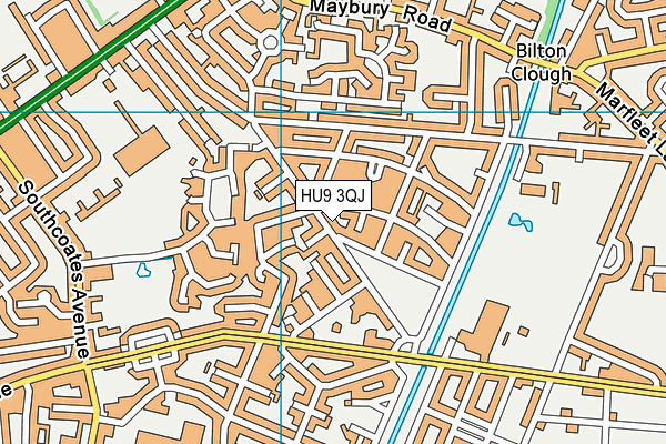 HU9 3QJ map - OS VectorMap District (Ordnance Survey) HU9 3QJ map - OS VectorMap District (Ordnance Survey)