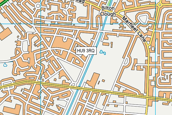 HU9 3RQ map - OS VectorMap District (Ordnance Survey)