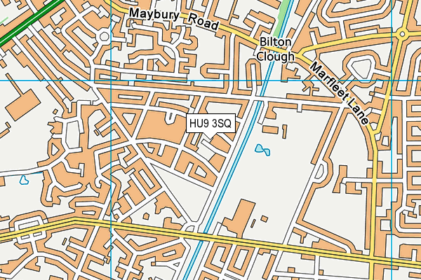 HU9 3SQ map - OS VectorMap District (Ordnance Survey)