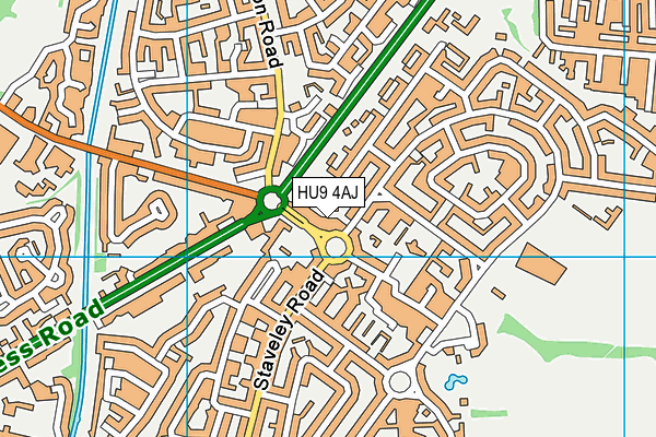 HU9 4AJ map - OS VectorMap District (Ordnance Survey) HU9 4AJ map - OS VectorMap District (Ordnance Survey)