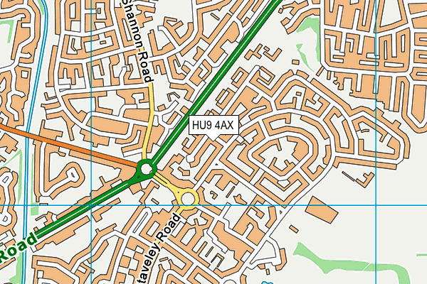HU9 4AX map - OS VectorMap District (Ordnance Survey) HU9 4AX map - OS VectorMap District (Ordnance Survey)