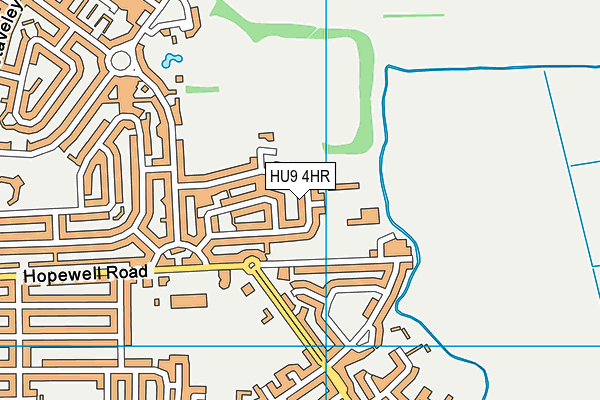 HU9 4HR map - OS VectorMap District (Ordnance Survey)
