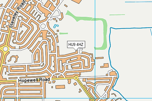 HU9 4HZ map - OS VectorMap District (Ordnance Survey) HU9 4HZ map - OS VectorMap District (Ordnance Survey)