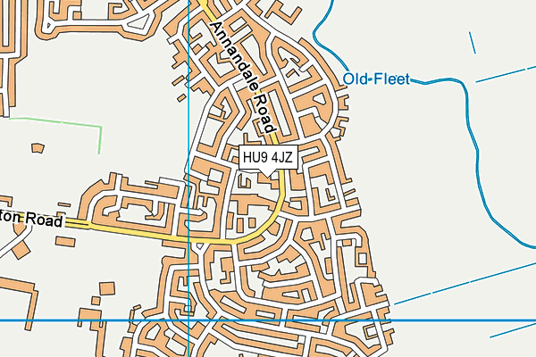 HU9 4JZ map - OS VectorMap District (Ordnance Survey) HU9 4JZ map - OS VectorMap District (Ordnance Survey)