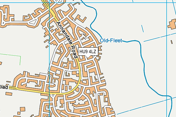 HU9 4LZ map - OS VectorMap District (Ordnance Survey) HU9 4LZ map - OS VectorMap District (Ordnance Survey)