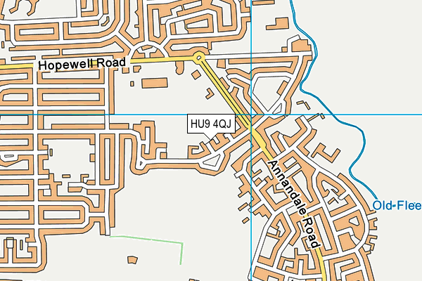 HU9 4QJ map - OS VectorMap District (Ordnance Survey) HU9 4QJ map - OS VectorMap District (Ordnance Survey)