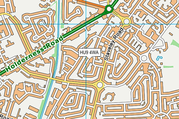 HU9 4WA map - OS VectorMap District (Ordnance Survey) HU9 4WA map - OS VectorMap District (Ordnance Survey)