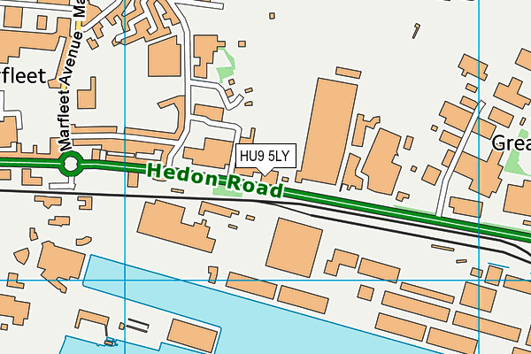 HU9 5LY map - OS VectorMap District (Ordnance Survey)
