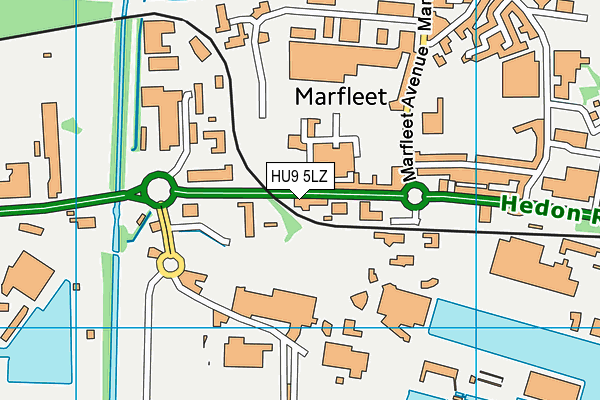 HU9 5LZ map - OS VectorMap District (Ordnance Survey) HU9 5LZ map - OS VectorMap District (Ordnance Survey)
