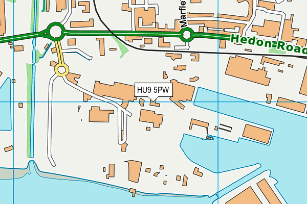 HU9 5PW map - OS VectorMap District (Ordnance Survey) HU9 5PW map - OS VectorMap District (Ordnance Survey)