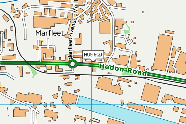 HU9 5QJ map - OS VectorMap District (Ordnance Survey) HU9 5QJ map - OS VectorMap District (Ordnance Survey)