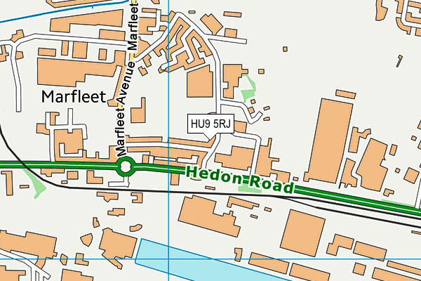 HU9 5RJ map - OS VectorMap District (Ordnance Survey)