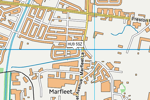 HU9 5SZ map - OS VectorMap District (Ordnance Survey) HU9 5SZ map - OS VectorMap District (Ordnance Survey)