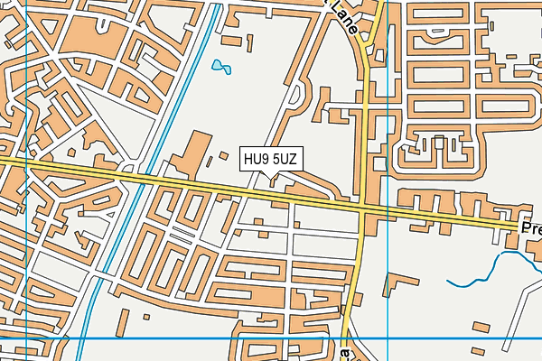 HU9 5UZ map - OS VectorMap District (Ordnance Survey)