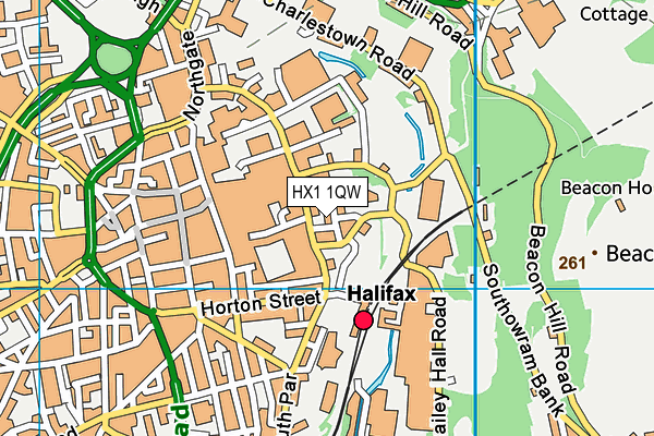 HX1 1QW map - OS VectorMap District (Ordnance Survey) HX1 1QW map - OS VectorMap District (Ordnance Survey)