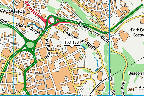 HX1 1SB map - OS VectorMap District (Ordnance Survey) HX1 1SB map - OS VectorMap District (Ordnance Survey)