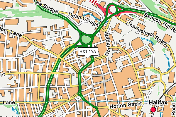 HX1 1YA map - OS VectorMap District (Ordnance Survey) HX1 1YA map - OS VectorMap District (Ordnance Survey)