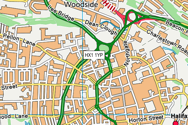 HX1 1YP map - OS VectorMap District (Ordnance Survey) HX1 1YP map - OS VectorMap District (Ordnance Survey)
