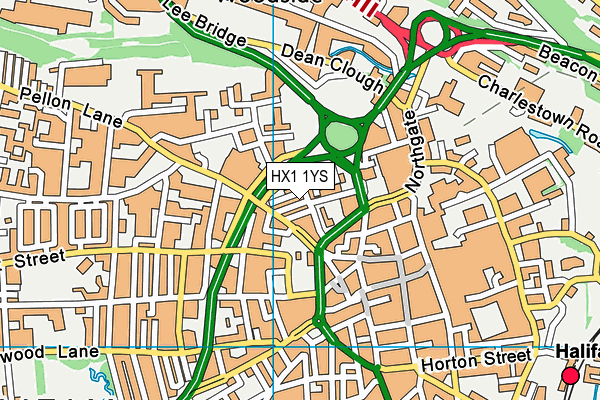 HX1 1YS map - OS VectorMap District (Ordnance Survey) HX1 1YS map - OS VectorMap District (Ordnance Survey)