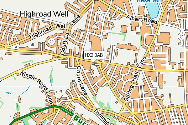 HX2 0AB map - OS VectorMap District (Ordnance Survey) HX2 0AB map - OS VectorMap District (Ordnance Survey)