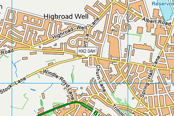 HX2 0AH map - OS VectorMap District (Ordnance Survey) HX2 0AH map - OS VectorMap District (Ordnance Survey)