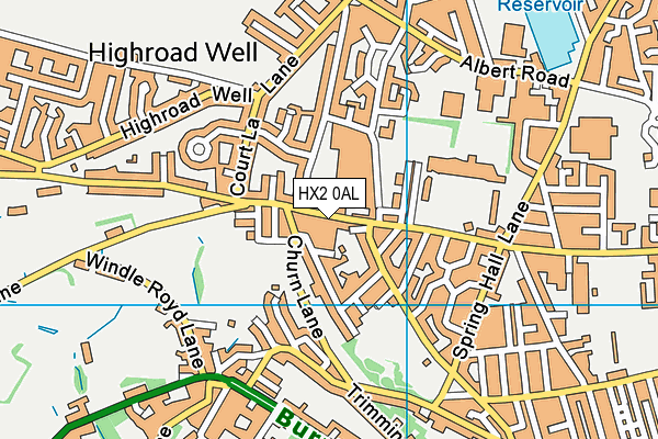 HX2 0AL map - OS VectorMap District (Ordnance Survey) HX2 0AL map - OS VectorMap District (Ordnance Survey)