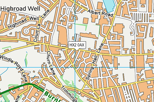HX2 0AX map - OS VectorMap District (Ordnance Survey) HX2 0AX map - OS VectorMap District (Ordnance Survey)