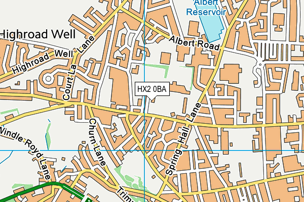 HX2 0BA map - OS VectorMap District (Ordnance Survey) HX2 0BA map - OS VectorMap District (Ordnance Survey)