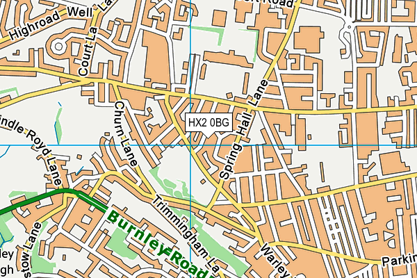 HX2 0BG map - OS VectorMap District (Ordnance Survey) HX2 0BG map - OS VectorMap District (Ordnance Survey)
