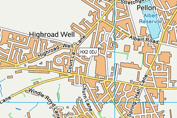 HX2 0DJ map - OS VectorMap District (Ordnance Survey) HX2 0DJ map - OS VectorMap District (Ordnance Survey)