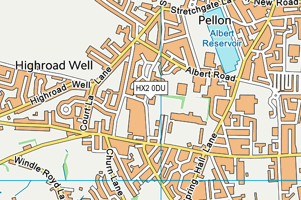 HX2 0DU map - OS VectorMap District (Ordnance Survey) HX2 0DU map - OS VectorMap District (Ordnance Survey)