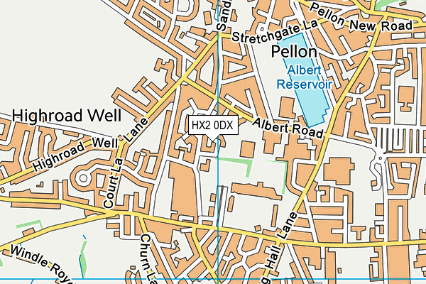 HX2 0DX map - OS VectorMap District (Ordnance Survey) HX2 0DX map - OS VectorMap District (Ordnance Survey)
