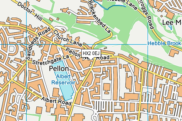 HX2 0EJ map - OS VectorMap District (Ordnance Survey) HX2 0EJ map - OS VectorMap District (Ordnance Survey)