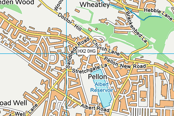 HX2 0HG map - OS VectorMap District (Ordnance Survey) HX2 0HG map - OS VectorMap District (Ordnance Survey)