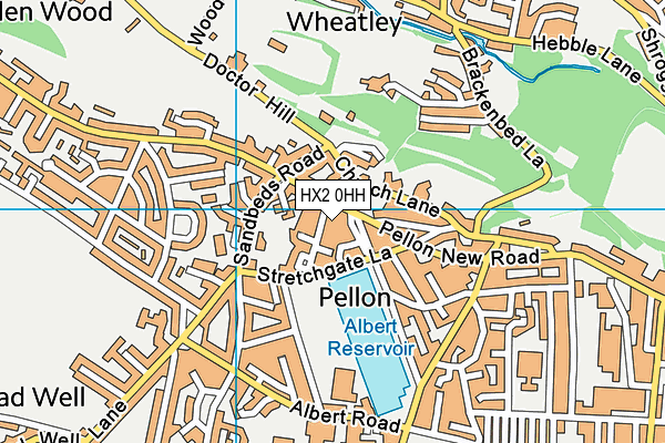 HX2 0HH map - OS VectorMap District (Ordnance Survey) HX2 0HH map - OS VectorMap District (Ordnance Survey)