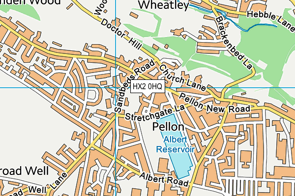 HX2 0HQ map - OS VectorMap District (Ordnance Survey)