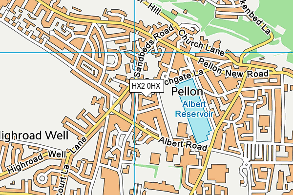 HX2 0HX map - OS VectorMap District (Ordnance Survey) HX2 0HX map - OS VectorMap District (Ordnance Survey)