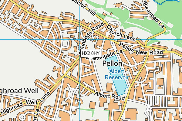 HX2 0HY map - OS VectorMap District (Ordnance Survey)