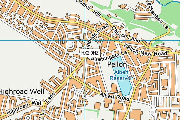 HX2 0HZ map - OS VectorMap District (Ordnance Survey) HX2 0HZ map - OS VectorMap District (Ordnance Survey)
